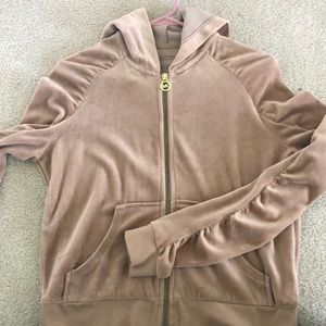 Michael Kors tan & gold zip up sweatshirt size S